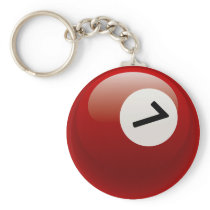 NUMBER 7 BILLIARDS BALL KEYCHAINS