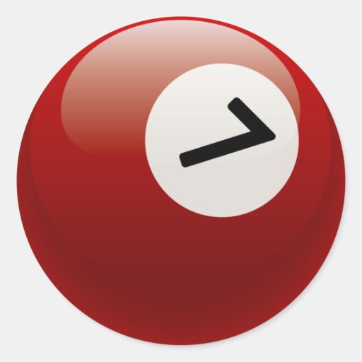 NUMBER 7 BILLIARDS BALL STICKERS