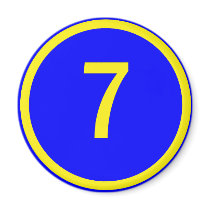 number 7 in a circle refrigerator magnets