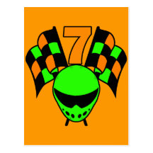 NUMBER 7 RACING DESIGN POST CARD