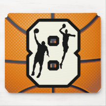 Number 8 Basketball and Players Mousepad