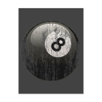 NUMBER 8 BILLIARDS BALL - ERODED AND AGED POST CARD