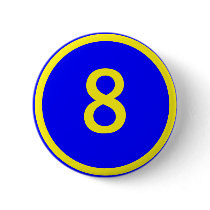 number 8 in a circle pin