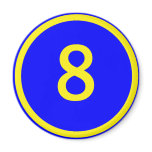 number 8 in a circle fridge magnets