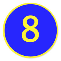number 8 in a circle stickers