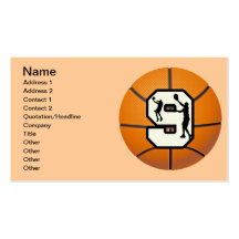 Number 9 Basketball and Players Business Cards