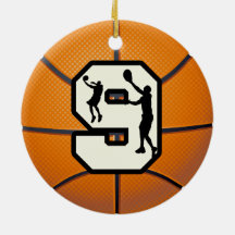 Number 9 Basketball and Players Ornament