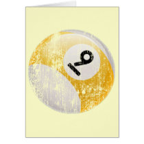 NUMBER 9 BILLIARDS BALL - ERODED AND AGED GREETING CARD