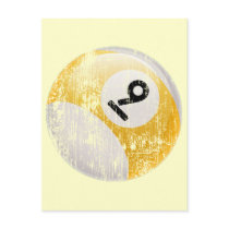 NUMBER 9 BILLIARDS BALL - ERODED AND AGED POSTCARD