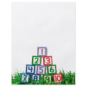 Number blocks stacked on grass flyers