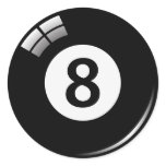 Number eight magic pool ball stickers/labels