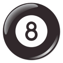 Number eight pool ball round sticker