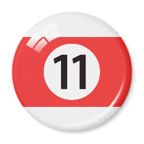 Number eleven billiard ball fridge magnet