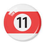 Number eleven billiard ball fridge magnet