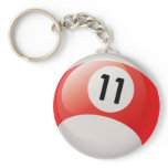 NUMBER ELEVEN BILLIARDS BALL KEY CHAIN