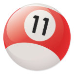 NUMBER ELEVEN BILLIARDS BALL stickers