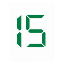 Number - Fifteen - 15 Post Card