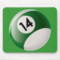 NUMBER FOURTEEN BILLIARDS BALL MOUSEPAD