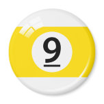 Number nine billiard ball fridge magnet
