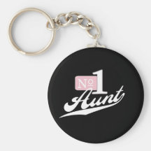 Number One Aunt (White) Keychain