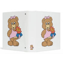Number One Award Girl Bear Vinyl Binder