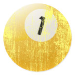 NUMBER ONE BILLIARDS BALL - AGED AND ERODED stickers