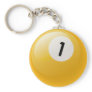 NUMBER ONE BILLIARDS BALL KEYCHAIN