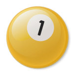 NUMBER ONE BILLIARDS BALL magnets