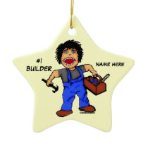 Number One Builder Christmas Tree Ornament