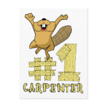 Number One Carpenter Beaver Cartoon Postcards