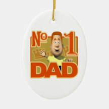 Number One Dad Ornaments