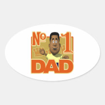 Number One Dad Oval Sticker