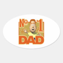 Number One Dad Oval Sticker