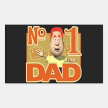 Number One Dad Rectangular Stickers