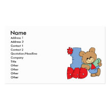 number one dad teddy bear design business card template