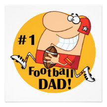 Number One Football Dad T-shirts and Gifts Personalized Invitations