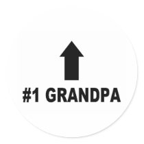 Number One Grandpa Round Sticker