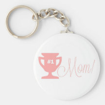 Number One Mother Pink Trophy Keychain