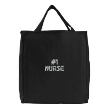 Number One Nurse Embroidered Bag