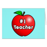 Number One Teacher Apple Cards