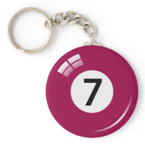 Number seven pool ball keychain
