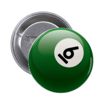 NUMBER SIX BILLIARDS BALL BUTTONS
