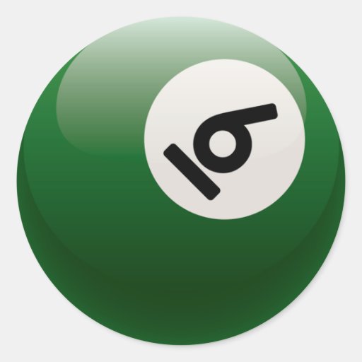 NUMBER SIX BILLIARDS BALL STICKERS