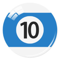 Number ten pool ball stickers/labels