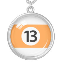 Number thirteen pool ball / billiards necklace