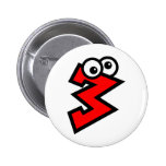 Number Three Pinback Buttons