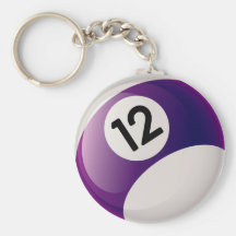 NUMBER TWELVE BILLIARDS BALL KEY CHAIN