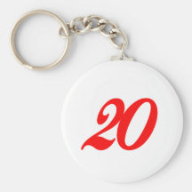 Number Twenty 20th Birthday Gifts Key Chain