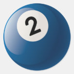 NUMBER TWO BILLIARDS BALL STICKER