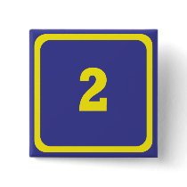 number two pinback buttons